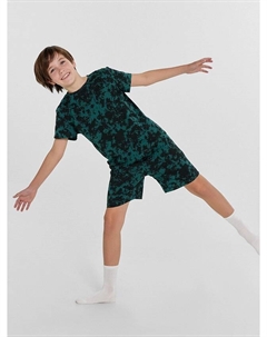 Комплект для мальчиков (футболка, шорты) зеленый с принтом Mark formelle