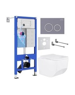 Унитаз подвесной с инсталляцией Roxen StounFix Dual Fresh 966110