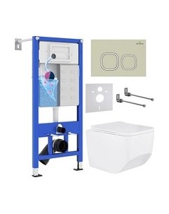 Унитаз подвесной с инсталляцией Roxen StounFix Dual Fresh 966532