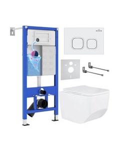 Унитаз подвесной с инсталляцией Roxen StounFix Dual Fresh 540025