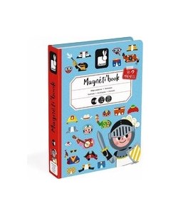 Развивающий игровой набор Janod Книга-игра Мальчики в костюмах магнитная J02719
