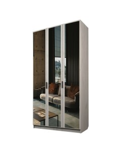 Шкаф 3-х дверный «Экон», 1200×520×2300 мм, 3 зеркала, цвет дуб крафт белый Аллоджио