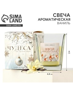 Ароматическаяв свеча в стакане «Новогоднее приключение», ваниль, 6.8×8 см Сима-ленд