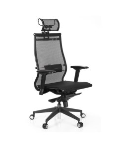 Кресло офисное METTA SAMURAI BLACK EDITION, с подлокотником, с подголовником, сетка/экокожа, цвет чёрный Metta