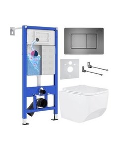 Унитаз подвесной с инсталляцией Roxen StounFix Dual Fresh 621774