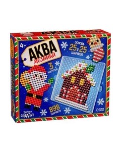 Развивающая игра Эврики Аквамозаика. Дед Мороз. Домик и щеночек / 10265828