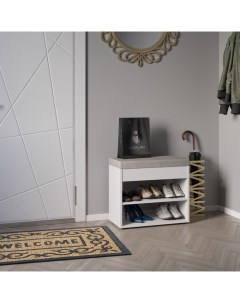 Тумба для обуви «ТО-31», 600×296×533 мм, цвет белая шагрень Сокол