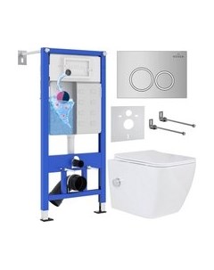 Унитаз подвесной с инсталляцией Roxen StounFix Slim 521082