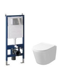 Унитаз подвесной с инсталляцией GR-4477SQ+900.K31.01.000+700.K31.02.100.100 Grossman