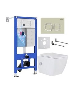 Унитаз подвесной с инсталляцией Roxen StounFix Slim 966554