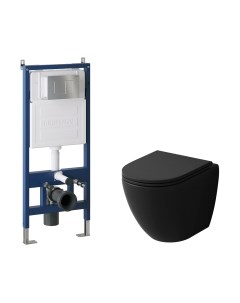 Унитаз подвесной с инсталляцией GR-4455BMSQ+900.K31.01.000+700.K31.04.12M.12M Grossman