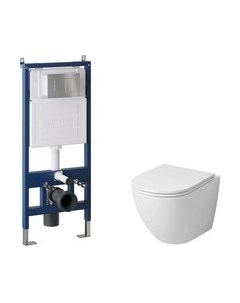 Унитаз подвесной с инсталляцией GR-4455SQ+900.K31.01.000+700.K31.04.12M.12M Grossman