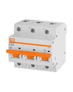 Выключатель автоматический TDM ВА 47-100 3Р 35А (C) 10кА / SQ0207-0072 Tdm