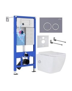 Унитаз подвесной с инсталляцией Roxen StounFix Slim 966127