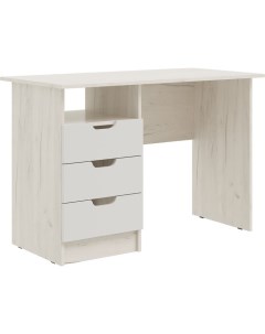 Стол письменный «Юниор – 4», 3 ящика, 1100×550×746 мм, цвет шарли белый/дуб крафт белый Миф