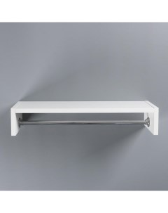 Полка подвесная для ванной комнаты "Вега 5005", со штангой для полотенец, 53,2×20,1×10 см Клик мебель