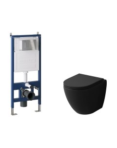 Унитаз подвесной с инсталляцией GR-4455BMSQ+900.K31.01.000+700.K31.04.10M.10M Grossman