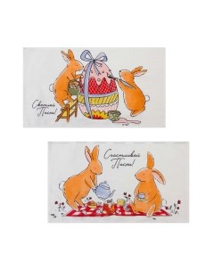 Набор полотенец Пасхальные зайчики / 5511248 Доляна