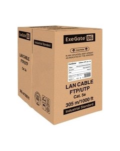 Кабель ExeGate UTP4-C5e-CU-S24-OUT-PE-BK-305-FLUKE / EX256749RUS Exegate