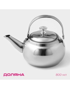 Заварочный чайник «Гретель», 800 мл, металлическое сито, нержавеющая сталь, хромированный Доляна