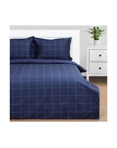 Комплект постельного белья Этель Dark blue cage Дуэт / 10060111
