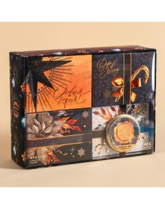 Подарочный набор «С новым годом»: чай (50 г), арахис, ананас в шоколаде, крем-мед Фабрика счастья