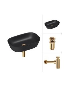 Умывальник Lauter 21393-60-A + клапан 21190G + сифон 21635G золото