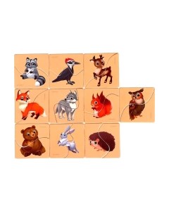 Набор пазлов Разрезные картинки. Лесные животные / 9172346 Лесная мастерская