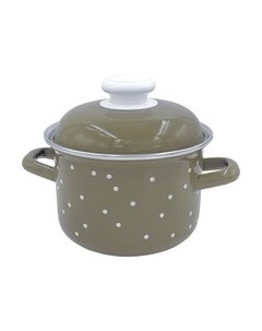 Кастрюля Лысьвенские эмали White Dots Каменно-серый 1612АП2/8Кс