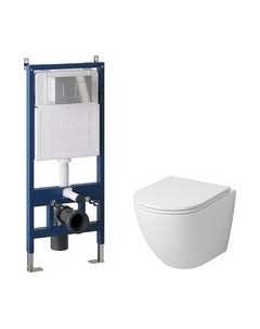 Унитаз подвесной с инсталляцией GR-4455MS+900.K31.01.000+700.K31.04.10M.10M Grossman