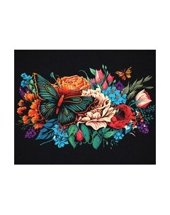 Картина по номерам Три совы Бабочка на цветах / КХп_48162