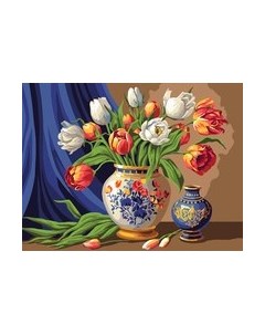 Картина по номерам Три совы Тюльпаны в вазе / КХ3040_53850