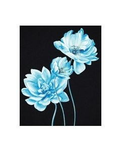 Картина по номерам Три совы Голубые цветы / КХп_48160