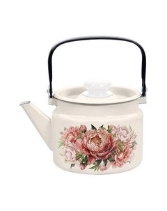 Чайник Лысьвенские эмали Букет пионов 27104П2