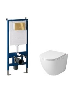 Унитаз подвесной с инсталляцией Grossman GR-4455MS+900.K31.01.000+700.K31.05.30M.30M