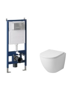 Унитаз подвесной с инсталляцией Grossman GR-4455MS+900.K31.01.000+700.K31.03.110.110