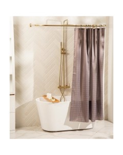 Штора для ванной «Гри Сандре», с люверсами, 180×180 см, полиэстер, коричневая Sima-land home