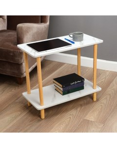 Столик журнальный «», с полкой, дерево, 600×300×530 мм, цвет белый Клик мебель