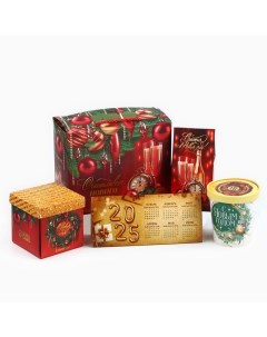 Подарочный набор новогодний «Счастливого года»: чай, конфеты, печенье брауни Фабрика счастья