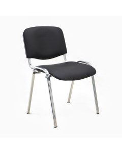 Стул «ИЗО», для посетителей, черный, каркас металл хроммированный, обивка экокожа Клик мебель