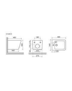 Биде подвесное Union CN4010MB Ceramica nova