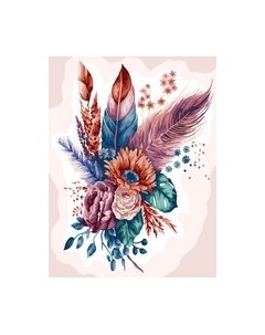 Картина по номерам Три совы Цветы и перья / КХ3040_53860