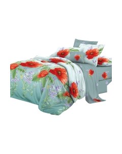 Комплект постельного белья Luxsonia Яркие маки Евро / Эф220