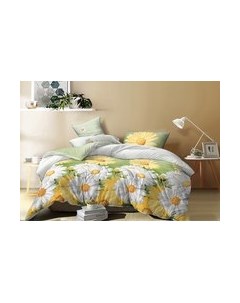 Комплект постельного белья Ромашковое поле Бязь Эко Евро / Пф2008072-1/220(125) Luxsonia