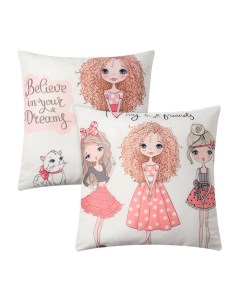 Наволочки декоративные 2 шт. «. Девичьи истории», 40×40 см, велюр Этель