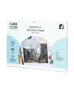 Картина по номерам Желтый Нью-Йорк / КК_44069 Три совы