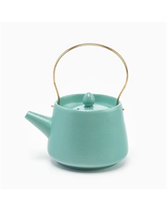 Набор для чайной церемонии «Харбин», 10 предметов, на 4 персоны, чашка 40 мл, чайник 200 мл, керамика, бирюзовый Джекичай