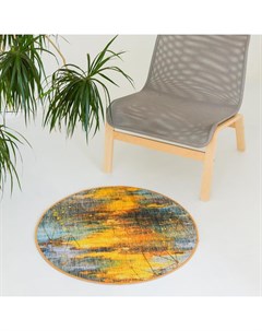 Коврик для дома «Луара», жёлтый, окантовка МИКС Доляна