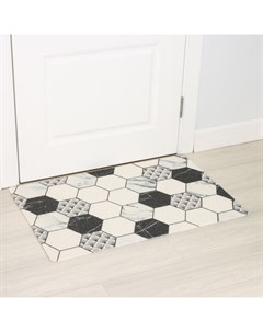 Коврик придверный «Мрамор», вырезной, грязезащитный, 50×80 см, серый Доляна