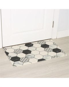 Коврик придверный «Мрамор», грязезащитный, вырезной, 60×90 см, серый Доляна